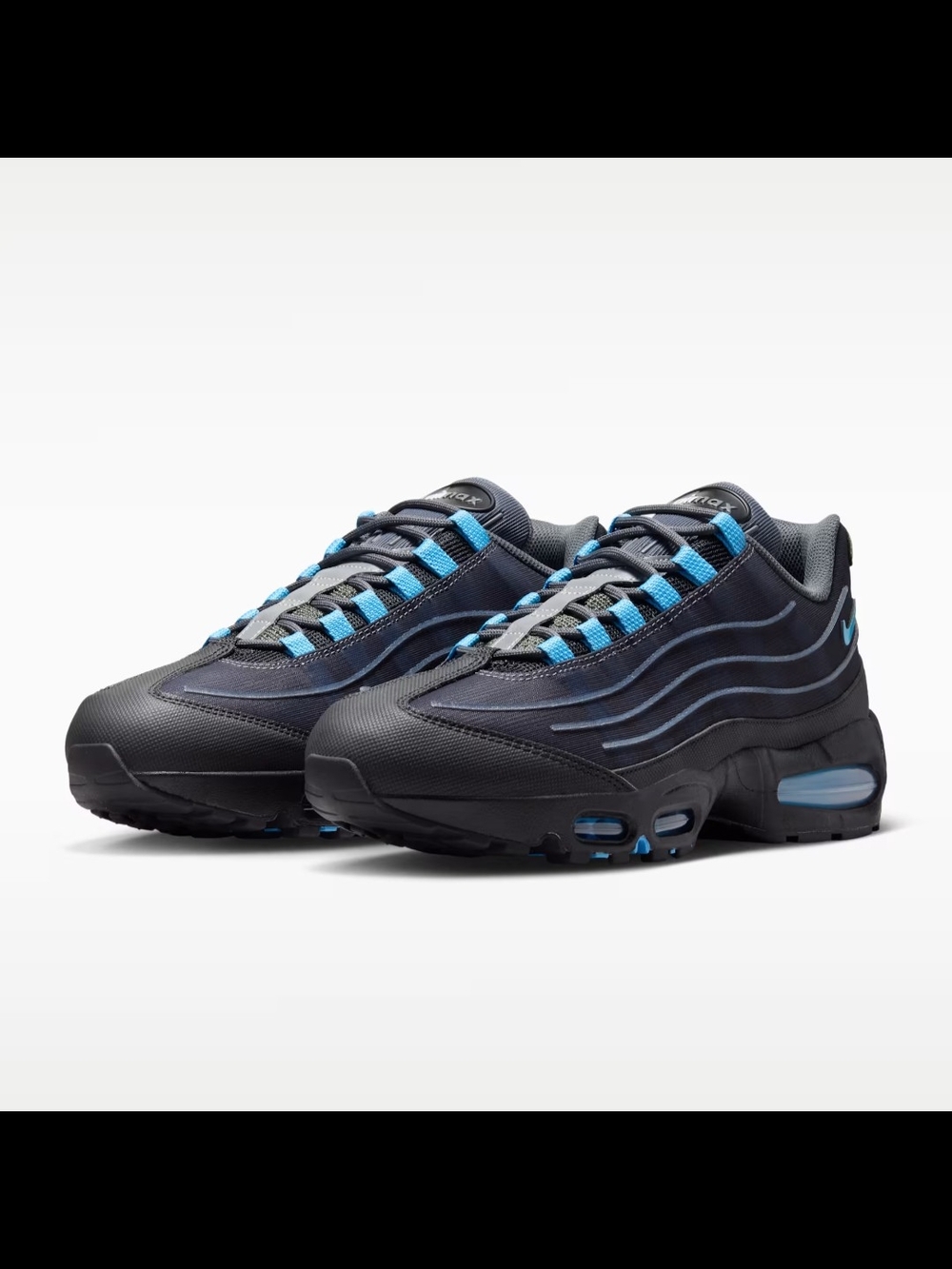 Nike Air Max 95 Black with Blue Accents Men's Size 10 New In Box! - Picture 3 of 10
